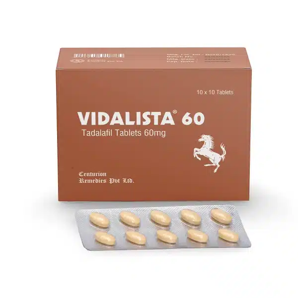 Vidalista 60 mg tadalafil tablets för erektil dysfunktion.